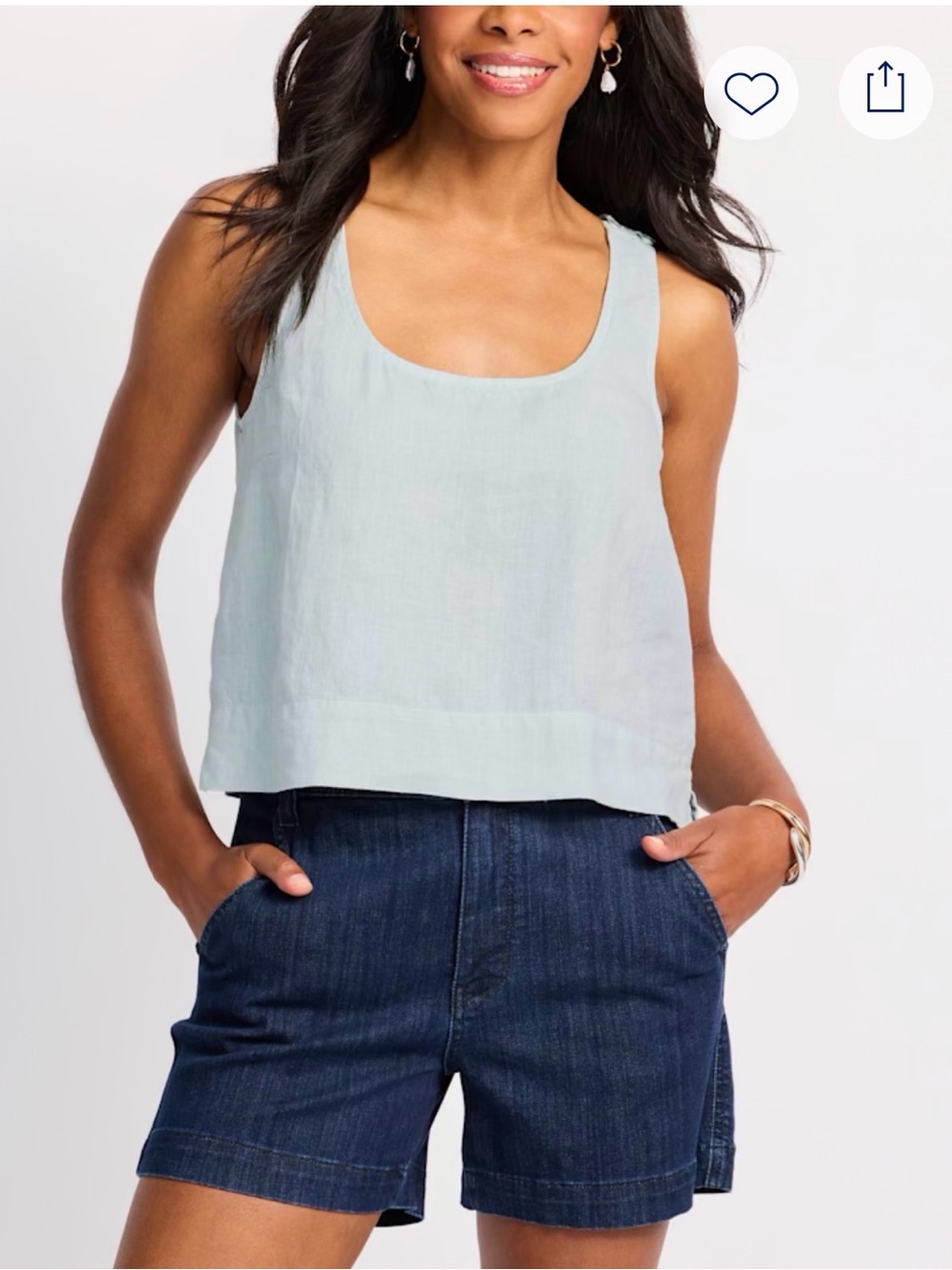 Worn once Bella Dahl button shoulder linen tank